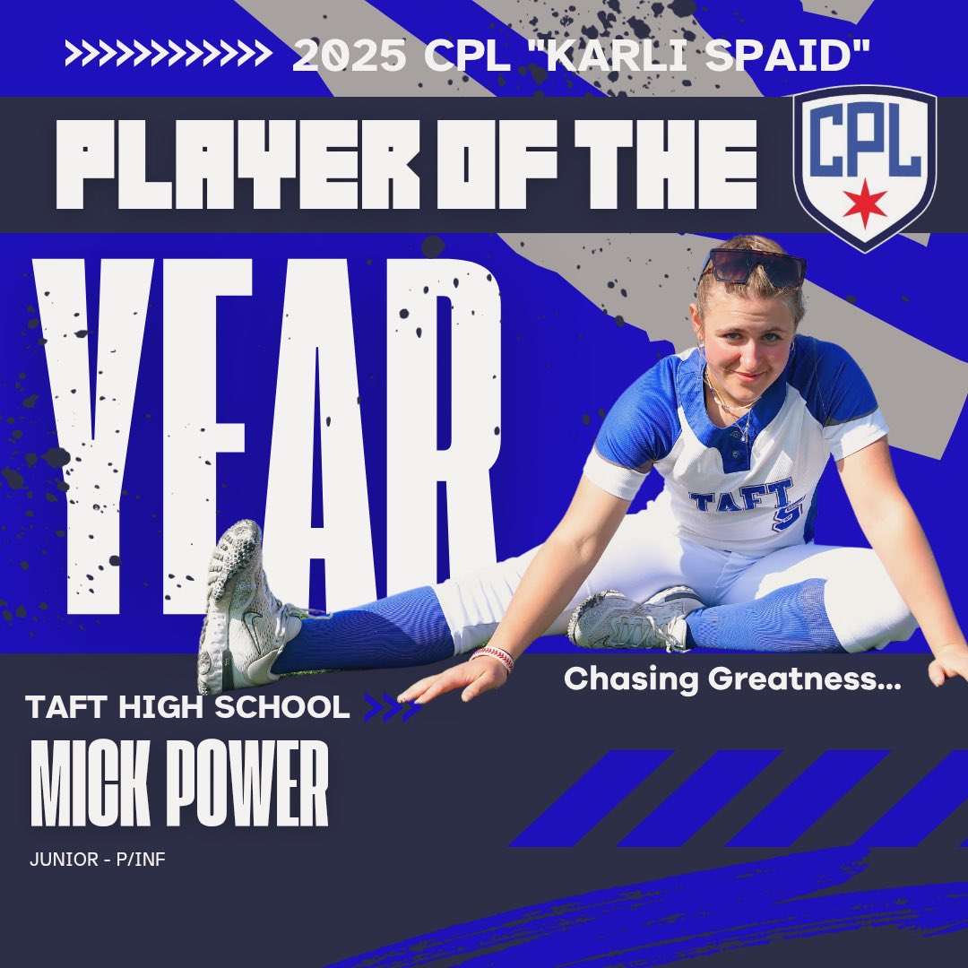 Michaela Power (@mickpower2026) on Twitter photo It is an absolute honor to have received the “CPL Karli Spaid Player of the Year” award as the first underclassmen! Thank you so much to all of the coaches in the conference who voted for me! <a href="/TaftSoftballFam/">Taft High School Softball</a> <a href="/CPLAthletics/">Chicago Public League Athletics</a> <a href="/mikeclarkpreps/">MikeClarkPreps</a> <a href="/Sparks16uJP/">Sparks16u JP</a> <a href="/SBCoachG/">CoachGleason</a> <a href="/CoachHClark/">hannah clark</a> It is an absolute honor to have received the “CPL Karli Spaid Player of the Year” award as the first underclassmen! Thank you so much to all of the coaches in the conference who voted for me! <a href="/TaftSoftballFam/">Taft High School Softball</a> <a href="/CPLAthletics/">Chicago Public League Athletics</a> <a href="/mikeclarkpreps/">MikeClarkPreps</a> <a href="/Sparks16uJP/">Sparks16u JP</a> <a href="/SBCoachG/">CoachGleason</a> <a href="/CoachHClark/">hannah clark</a>
