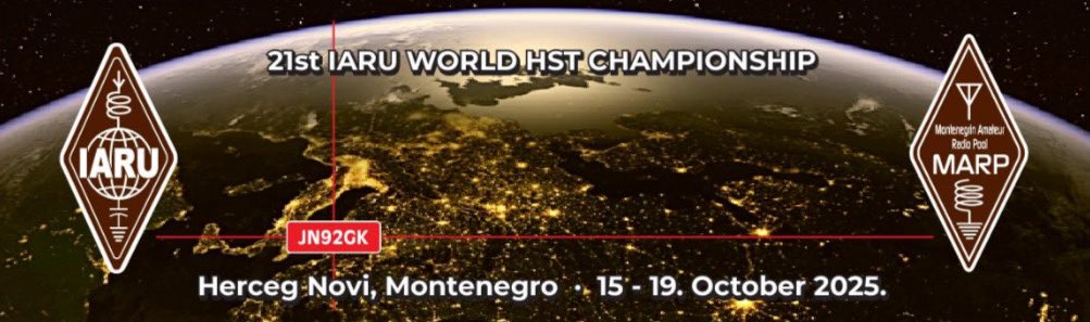 يدعو اتحاد هواة الراديو في الجبل الأسود (MARP)  الفرق والمتسابقين الفرديين والضيوف من جميع أنحاء العالم للمشاركة في بطولة العالم الحادية والعشرين لهواة الراديو بنمط المورس (HST) ، التي ستُقام في جمهورية الجبل الأسود في الفترة من 15 إلى 19 أكتوبر 2025.

المكان: هرسك نوفي (إيغالو)،