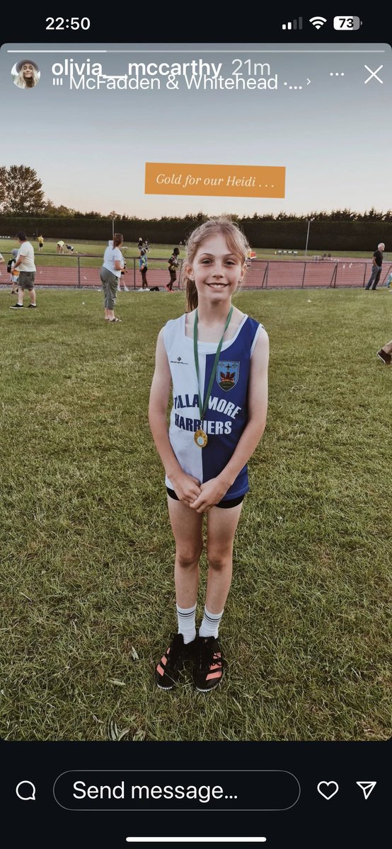 Tim McCarthy (@mctim11) on Twitter photo What a fantastic win by my granddaughter Heidi in the 600m intercounty final in Tullamore , exploding to the line for a fantastic Gold medal đ„, so so proud of her. Could have a bright future ahead in athletics.
<a href="/RTEsport/">RTĂ Sport</a> <a href="/ExaminerSport/">Irish Examiner Sport</a> <a href="/offtheball/">Off The Ball</a> <a href="/SecondCaptains/">Second Captains</a> <a href="/echolivecork/">EchoLive.ie</a> What a fantastic win by my granddaughter Heidi in the 600m intercounty final in Tullamore , exploding to the line for a fantastic Gold medal đ„, so so proud of her. Could have a bright future ahead in athletics.
<a href="/RTEsport/">RTĂ Sport</a> <a href="/ExaminerSport/">Irish Examiner Sport</a> <a href="/offtheball/">Off The Ball</a> <a href="/SecondCaptains/">Second Captains</a> <a href="/echolivecork/">EchoLive.ie</a>