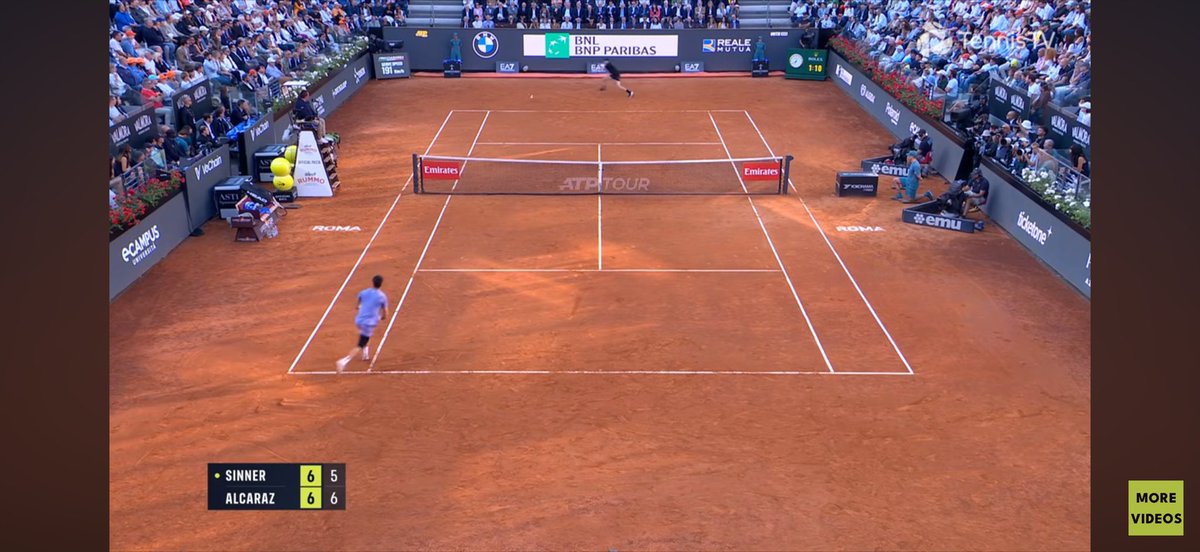 Alcaraz net rushed from this position, on set point, on a ball going to Sinner’s forehand. Insane behavior. And he won it.