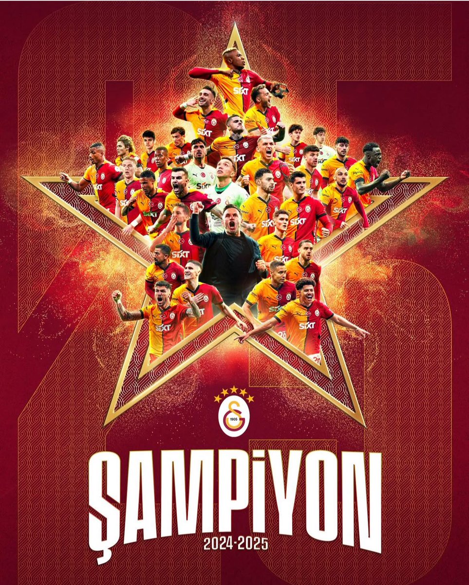 YAZ TAHTAYA BİR DAHA ⭐️⭐️⭐️⭐️⭐️
<a href="/GalatasaraySK/">Galatasaray SK</a> 
#SampiyonGalatasaray