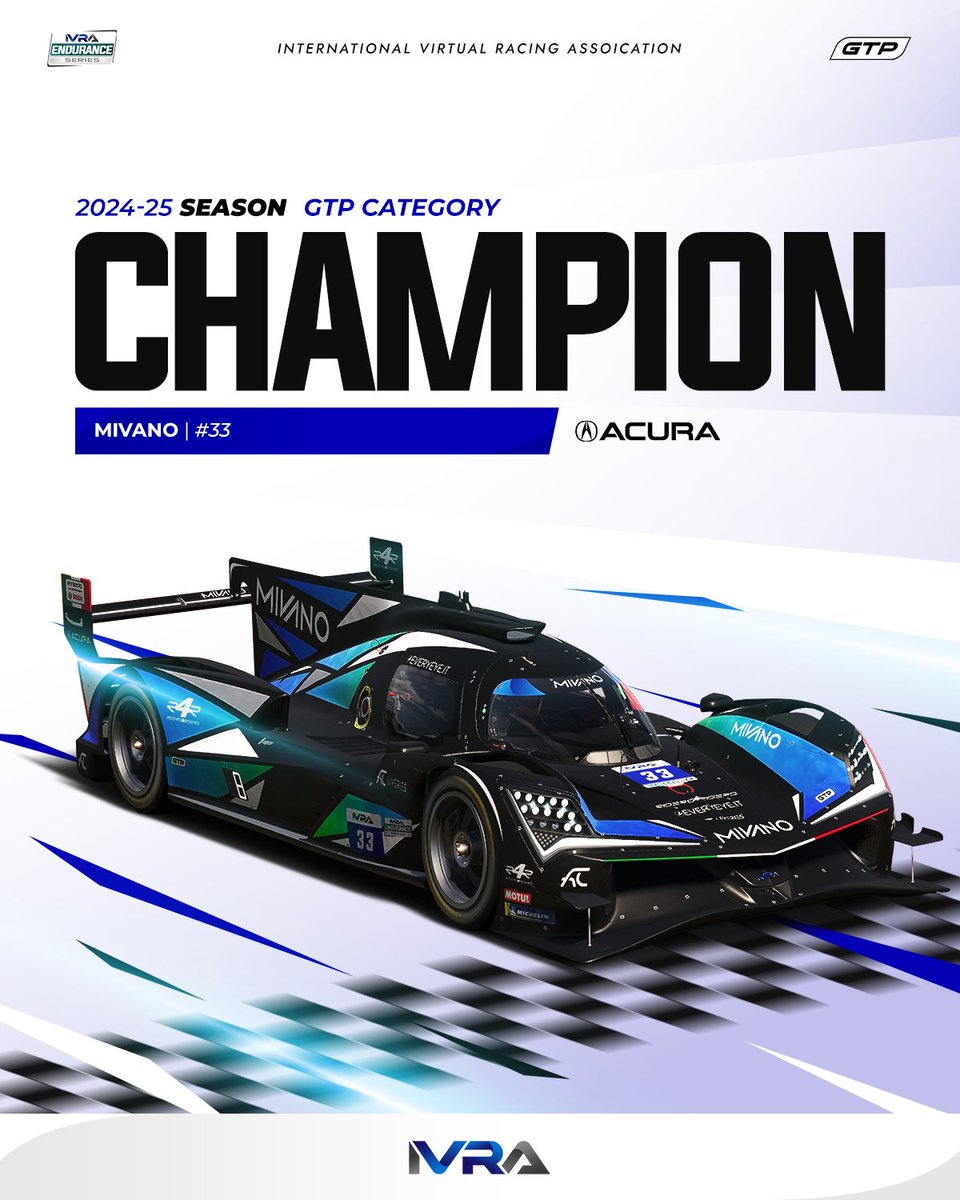 #33 Mivano🥇

GTP IVRA ENDURANCE SERIES CHAMPIONS!!! 👏

#IVRA #ENDURANCE