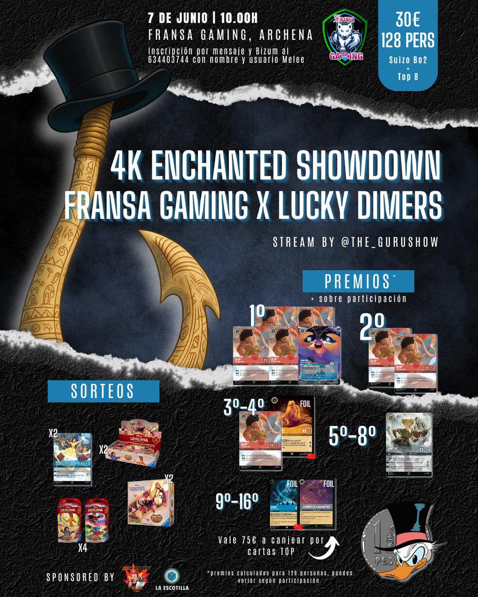 Lucky Dimers (@luckydimers) on Twitter photo 🎉 ¡SÚPER SORTEO! Con motivo de nuestro próximo torneo sorteamos una Booster Box de Archazia’s Island 💥 de la mano de <a href="/LCdA3/">Santa Ana Friki</a> y <a href="/Escotillajuegos/">La Escotilla</a>
📌 ¿Cómo participar?
Sigue a: @luckydimers <a href="/Escotillajuegos/">La Escotilla</a> <a href="/LCdA3/">Santa Ana Friki</a>
Like ❤ + RT 🔁
📅 Ganador el 6 de junio en IG y X. ¡Suerte! 💫 🎉 ¡SÚPER SORTEO! Con motivo de nuestro próximo torneo sorteamos una Booster Box de Archazia’s Island 💥 de la mano de <a href="/LCdA3/">Santa Ana Friki</a> y <a href="/Escotillajuegos/">La Escotilla</a>
📌 ¿Cómo participar?
Sigue a: @luckydimers <a href="/Escotillajuegos/">La Escotilla</a> <a href="/LCdA3/">Santa Ana Friki</a>
Like ❤ + RT 🔁
📅 Ganador el 6 de junio en IG y X. ¡Suerte! 💫