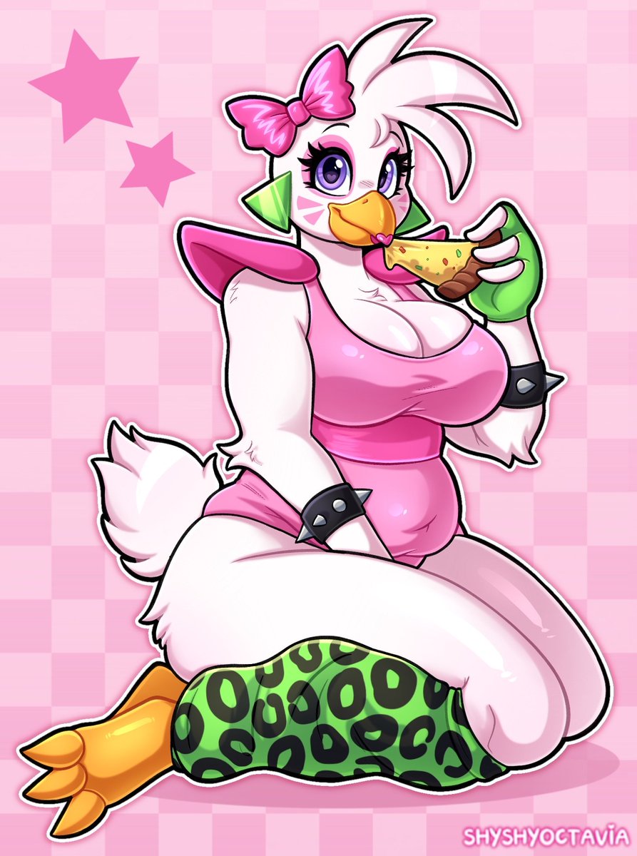 care to share a slice with chica ? 🩷🍕