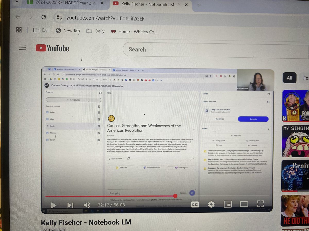 cchaffman71's tweet photo. Great day to catch up! Kelly Fischer did an awesome job!  Google Notebook LM is a great tool for educators to use virtual note taking using personalized sources to generate accurate information for study guides and assessments. So many great uses!  @KyCharge @KEDCGrants https://t.co/9O7wBE9wH9
