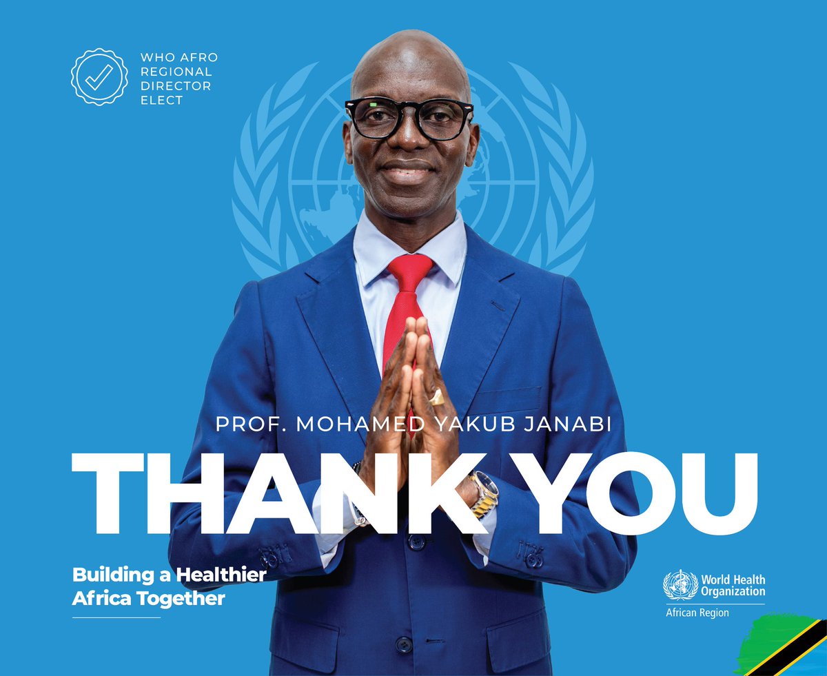 Huge congrats to Prof. Mohamed Yakub Janabi on his well-deserved election as WHO Regional Director for Africa!  Your dedication to health and leadership at Muhimbili Hospital have truly paid off. As a Tanzanian, I’m beyond proud to see you represent us on this global stage.
