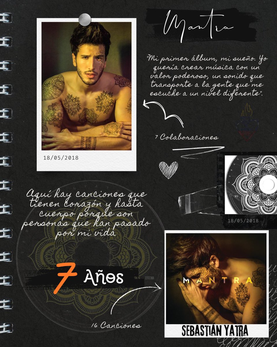 foreveryatraven's tweet photo. Se cumplen 7 años del primer álbum de @SebastianYatra #Mantra ✨
Este álbum, dió inicio a una nueva era de Sebas en la música, con diferentes estilos en cada canción.
#sebas #yatra #foreveryatra #sebastianyatra https://t.co/1p9YvwUFl6