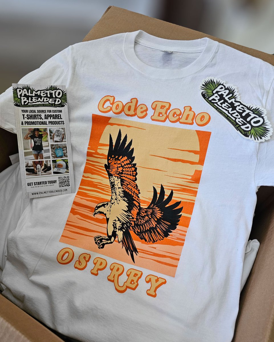 🎶 Code Echo takes flight. 🎶

This custom tee for Charleston-based musician Code Echo soars with style—featuring a hand-printed, 3-color Osprey design that’s as dynamic and powerful as the music behind the name.

#CharlestonMusic #CustomBandMerch #ScreenPrinting #WearYourBrand