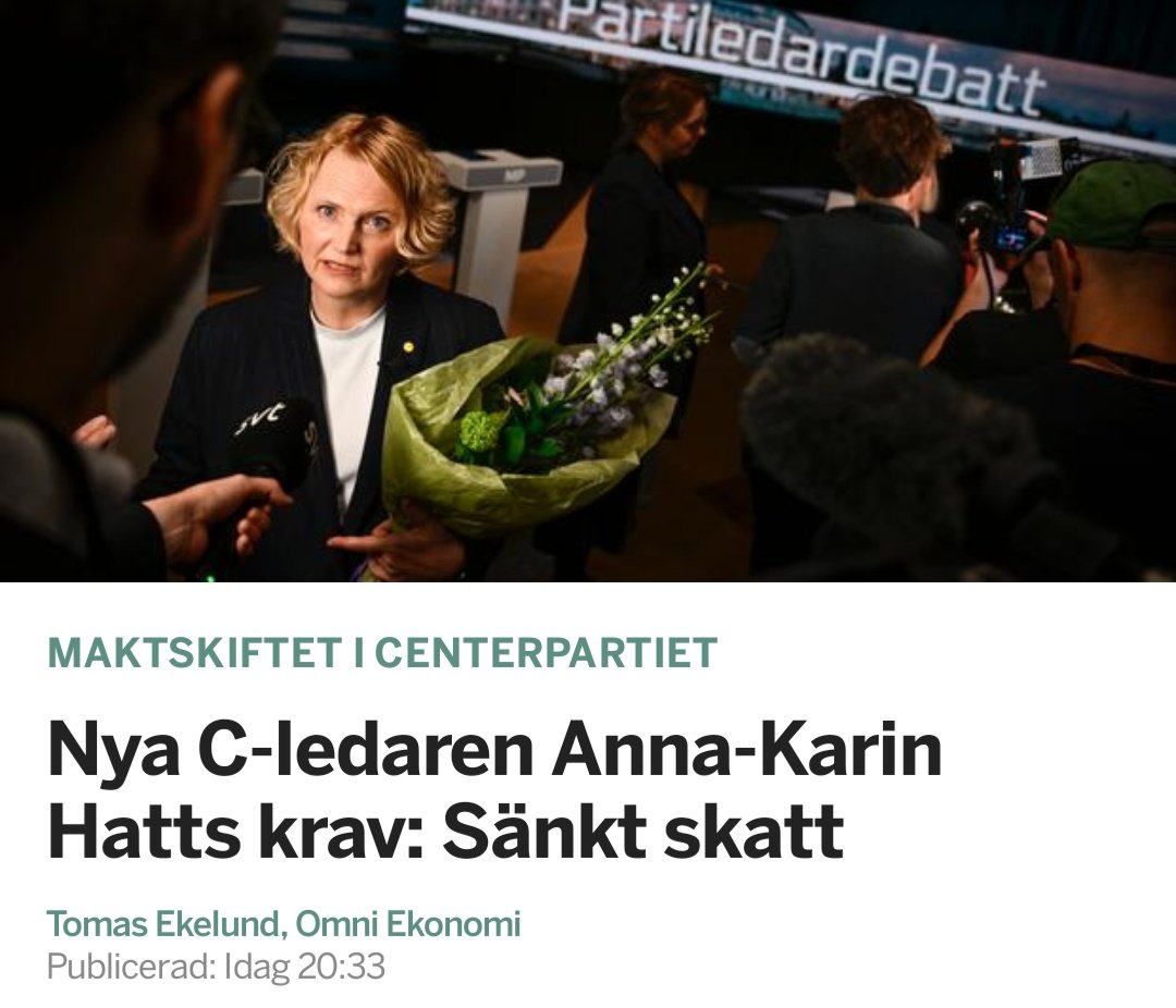 Ingen skattesänkning? Inget stöd från <a href="/Centerpartiet/">Centerpartiet</a> i en regeringsbildning