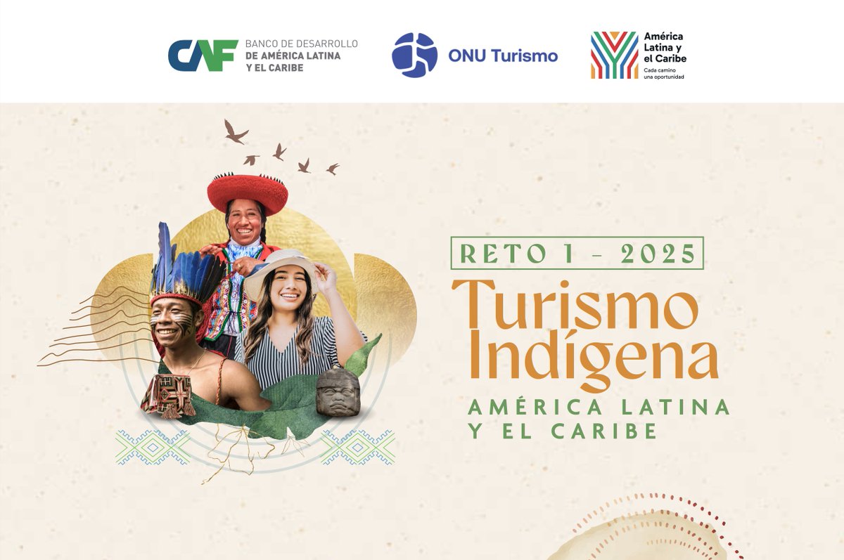 AgendaCAF's tweet image. 🌿 ¿Tienes un proyecto turístico que promueve saberes ancestrales, cuida el entorno y empodera comunidades indígenas?
CAF y @UNWTO adelantan el Reto de Turismo Indígena para América Latina y el Caribe 🏞️
🗓️ Postula hasta el 15 de junio de 2025
🏆 Premio de USD 10.000 +…