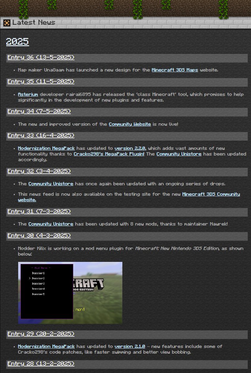 Minecraft3DS_'s tweet photo. I heard we have a new website layout that's sweeping the nation! https://t.co/xbsJtiCdEf
Take a look by clicking on the link in this post or linked in Bio.
#Minecraft3DS #Minecraft #Website #WebDesign https://t.co/f3nQW5VGYZ