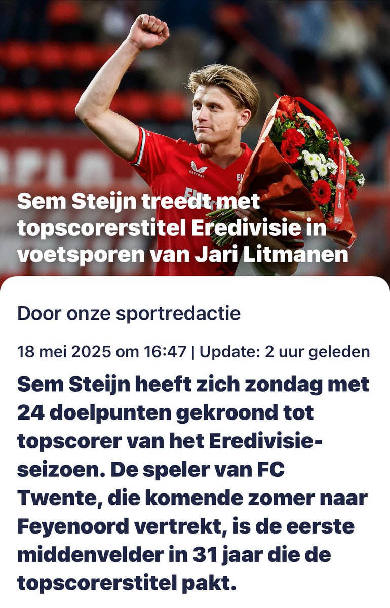 Sem Stein is voor mij de voetballer van het seizoen. Koeman .. Wakker worden!!