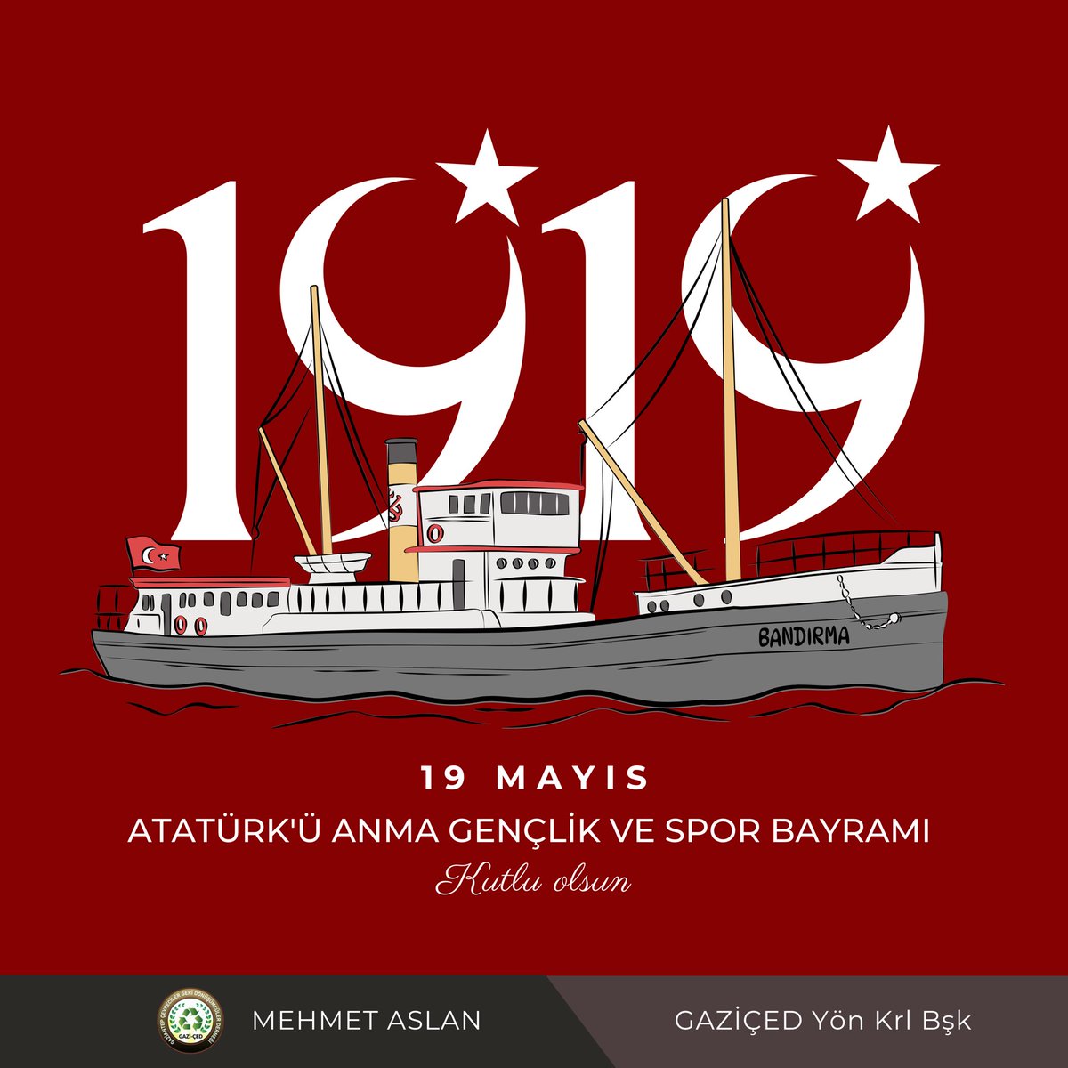 gaziced's tweet photo. 19 Mayıs, bağımsızlığın ve umudun adıdır.
Gazi Mustafa Kemal Atatürk’ü, şehit ve gazilerimizi saygıyla anıyor; gençlerimizin bayramını kutluyoruz.
Atatürk’ü Anma, Gençlik ve Spor Bayramı kutlu olsun! #19MAYIS https://t.co/XLE8Xj3HhJ