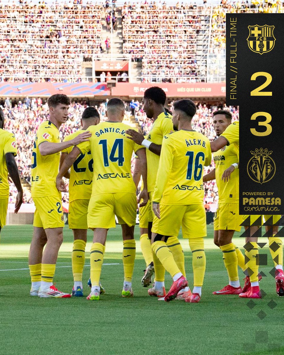 ¡FINAAAL! ¡FINAAAL! ¡FINAAAL! ¡QUÉ SÍ! ¡QUÉ SÍ! ¡QUE LO HEMOS CONSEGUIDO! ¡LA ALDEA VUELVE A LA CHAMPIONS LEAGUEEEE!

#BarçaVillarreal
