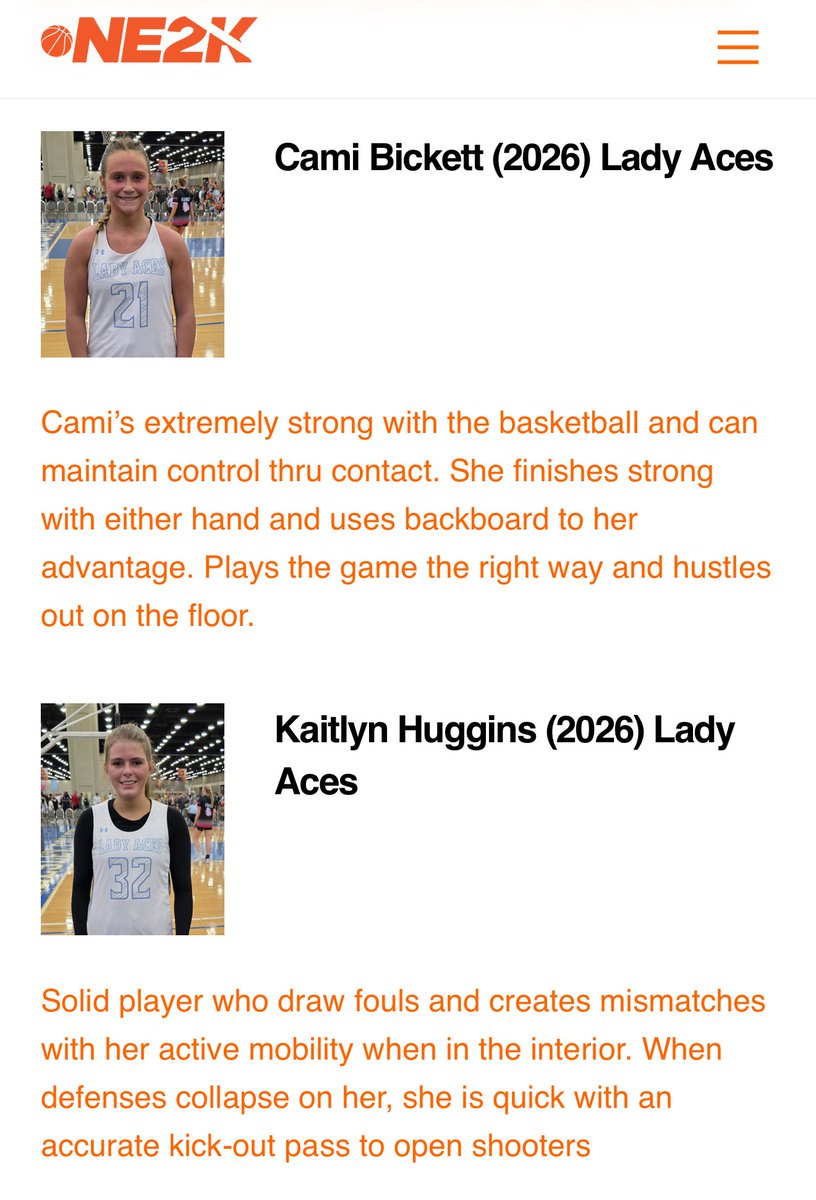 Thank you <a href="/NE2KHoops/">NE2KHoops</a> for the great write ups of me and my <a href="/LadyAcesAau/">Lady Aces</a> <a href="/riseupsports1/">Rise Up Sports Media</a> teammate <a href="/Kaitlynhuggins_/">Kaitlyn.Huggins</a>