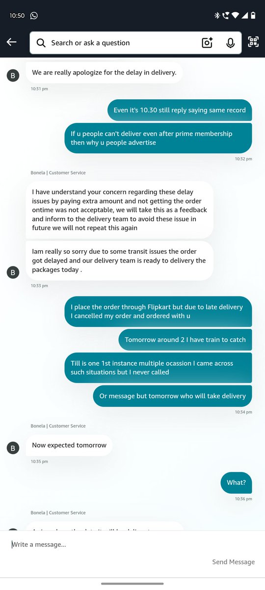 pdst_2007's tweet photo. Ask to DM and rather than the resolution asked to cancel the order. Why I am paying for Prime Membership if i can't get my 1 day delivery? #amazonhelp #amazoncustomerservice #amazonindia #amazonpoorcustomerservice https://t.co/nWM3BU8BXt