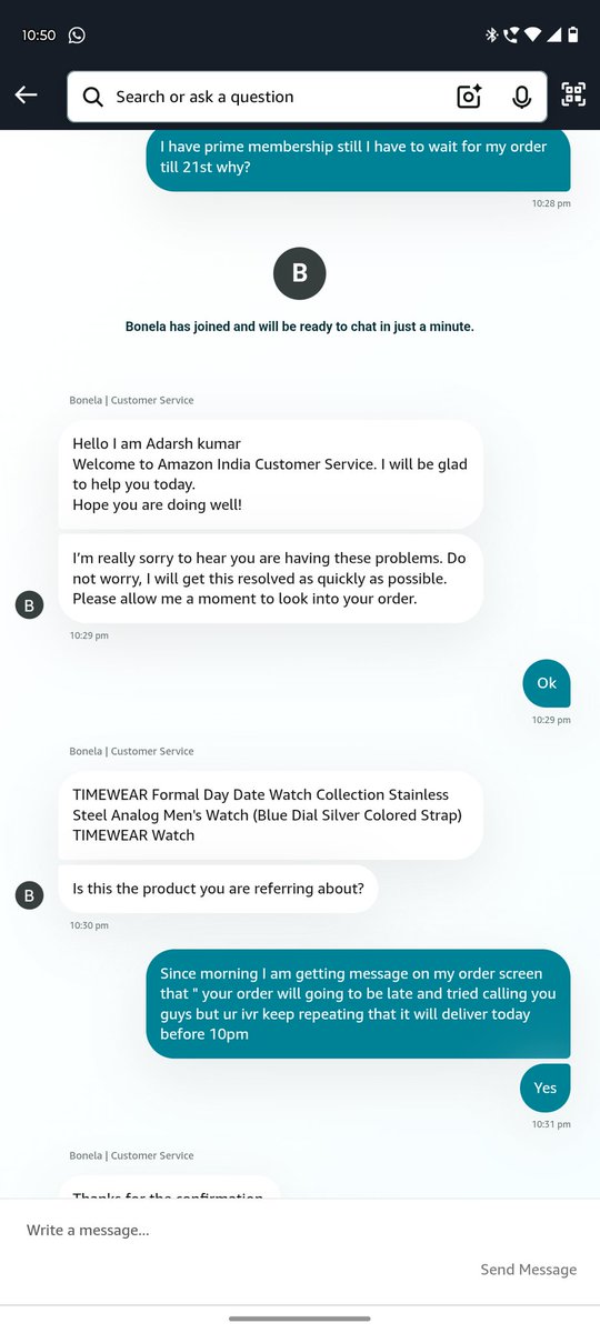 pdst_2007's tweet photo. Ask to DM and rather than the resolution asked to cancel the order. Why I am paying for Prime Membership if i can't get my 1 day delivery? #amazonhelp #amazoncustomerservice #amazonindia #amazonpoorcustomerservice https://t.co/nWM3BU8BXt