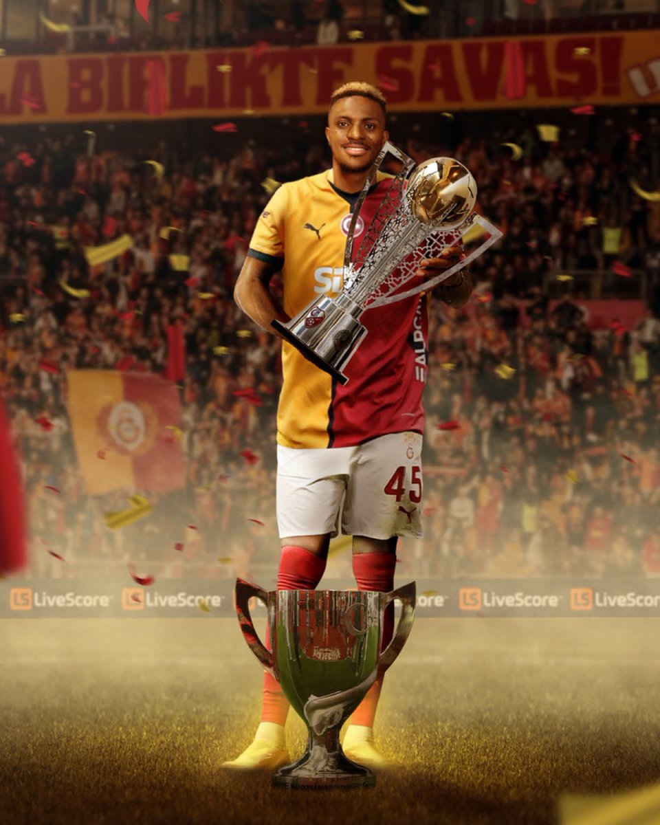 Victor Osimhen completes an unbelievable season with Galatasaray: 

▪️ Most goals ever by a foreign player (35) 🇳🇬⚽️
▪️ Turkish Cup 🏆✅
▪️ Turkish Super Lig 🏆✅🆕