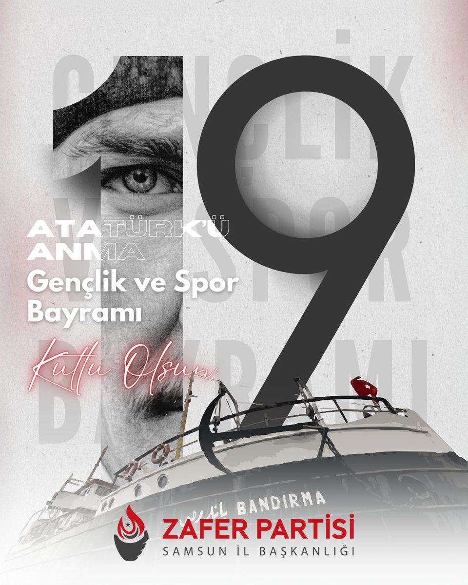 104 yıl önce bugün şehrimiz Samsun'da doğan umut; bir devletin yeniden kuruluşunun, milletimizin ayağa kalkışının ilk adımıdır.

Zafer Partisi olarak bu kutsal mirasa sahip çıkıyor; Başbuğ Atatürk'ü, silah arkadaşlarını, aziz şehitlerimizi rahmet ve minnetle anıyoruz. Ruhları şad