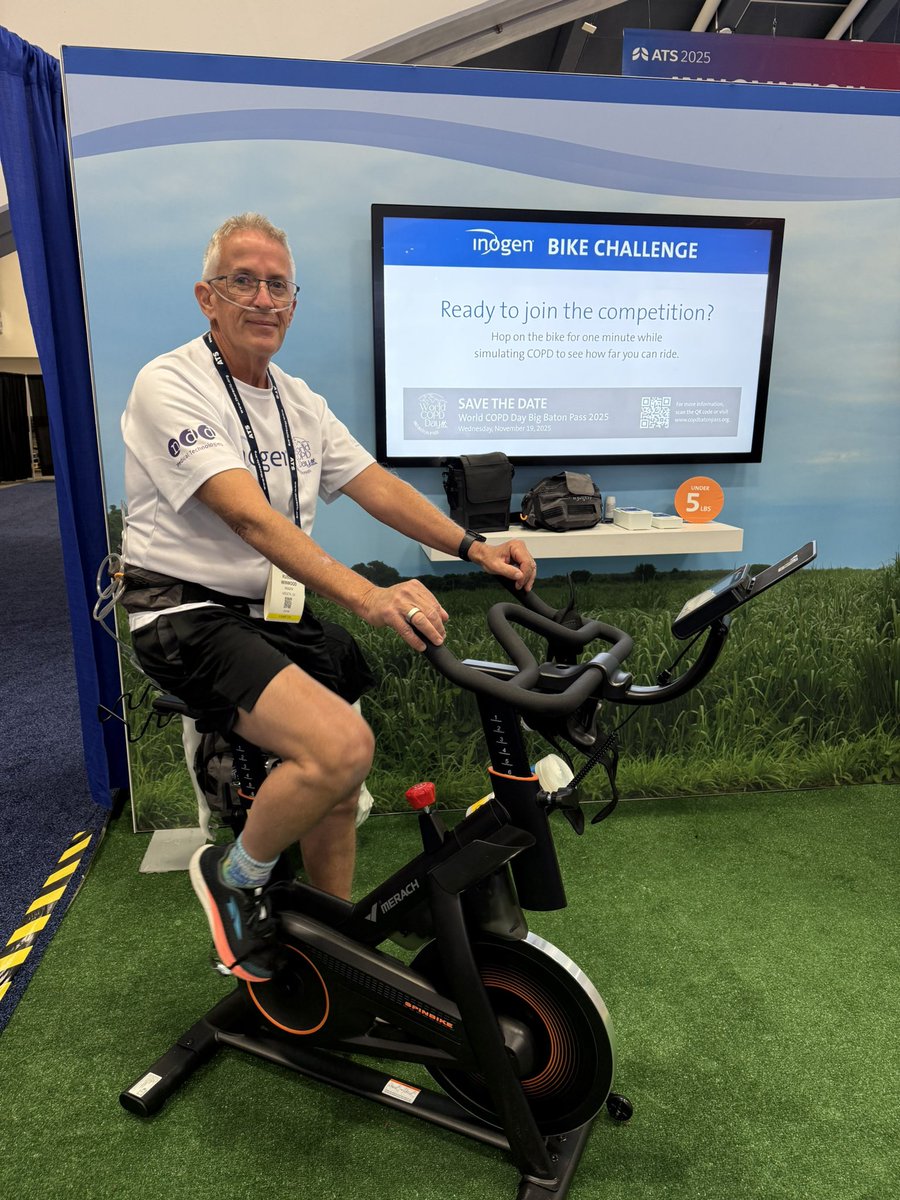 Come and take me on in our #ATS2025 #COPD bike challenge. Can you beat the #copdathlete 
Find me at the Inogen booth #326