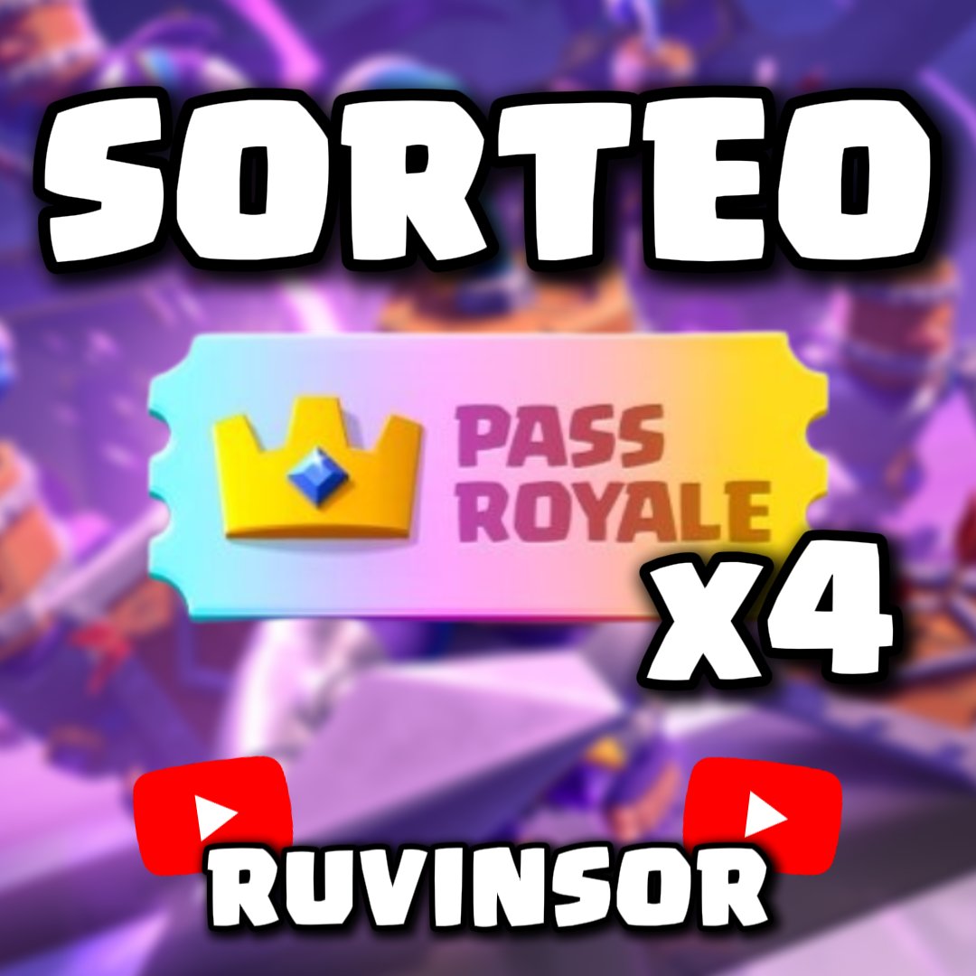🚨SORTEO 4 PASS ROYALE🚨

✅Pasos para participar:
1⃣ Seguir <a href="/ruvinsor/">Ruvinsor</a> 
2⃣ Dale LIKE❤️y RT🔁
3⃣ Suscríbete  a mi canal de YouTube y comenta en el vídeo del sorteo 💬
📅Finaliza: 22/05/2025

🍀¡MUCHA SUERTE!🤞