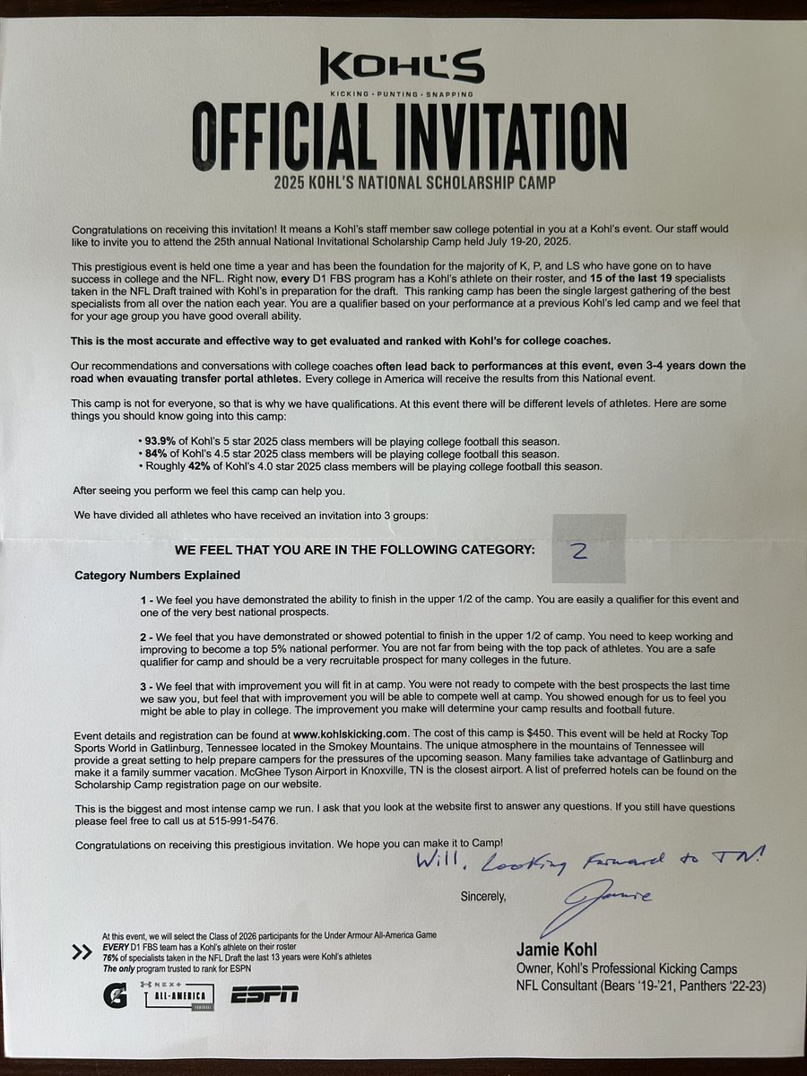Will Reilly (@willreillykicks) on Twitter photo Thank you so much <a href="/KohlsKicking/">Kohl's Kicking Camps</a> for the National Invitational Scholarship Camp.
<a href="/CoachCantrell22/">Edward Cantrell</a>
<a href="/sashighlanderfb/">St. Andrew’s Football</a> Thank you so much <a href="/KohlsKicking/">Kohl's Kicking Camps</a> for the National Invitational Scholarship Camp.
<a href="/CoachCantrell22/">Edward Cantrell</a>
<a href="/sashighlanderfb/">St. Andrew’s Football</a>