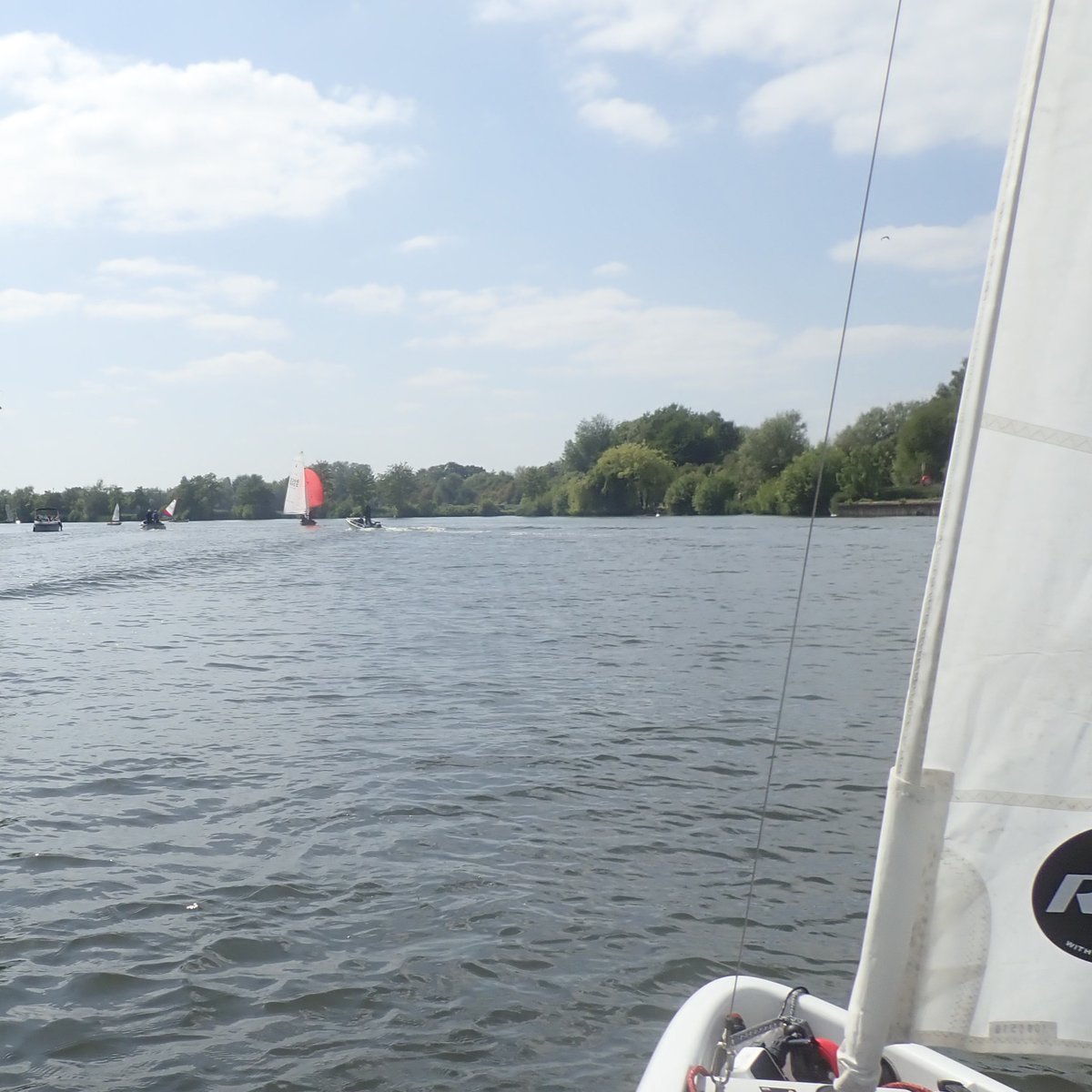 In the Pursuit Race. You may just spot the sailing boats in the extreme distance. We weren't chasing them they had overtaken us. We finished a lap down ad in last place by a very significant distance.