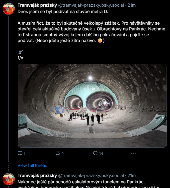 Vlákno z budovaného úseku metra D najdete... o dům vedle.

Kde, na rozdíl od této sítě, zvesela pokračuju. Kdybyste to nevěděli. 😉