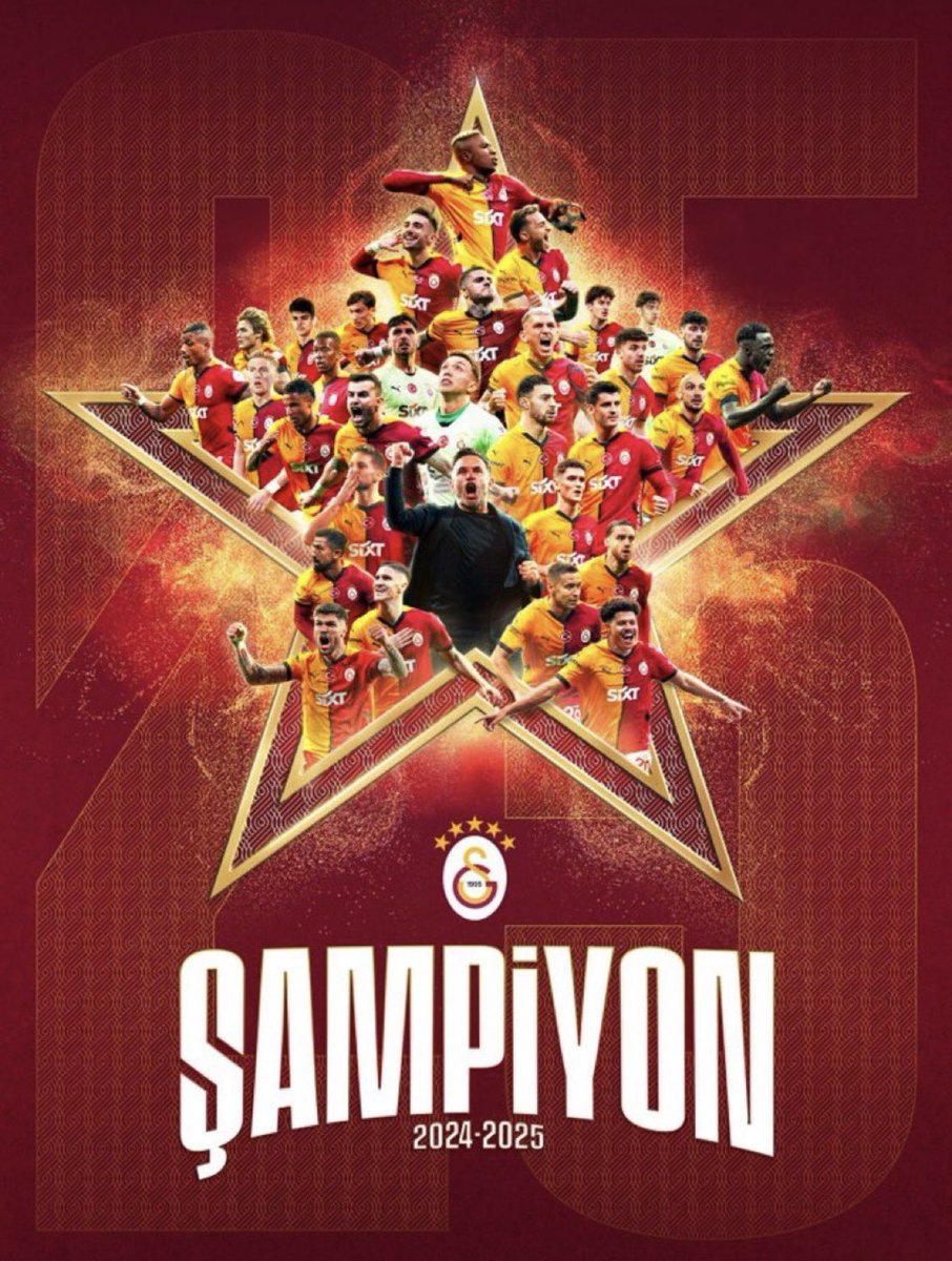 canmustafa79's tweet photo. Tebrikler Galatasaray. 25. Şampiyonluk kutlu olsun.⭐️⭐️⭐️⭐️⭐️ https://t.co/ZYAmKtMSQ1