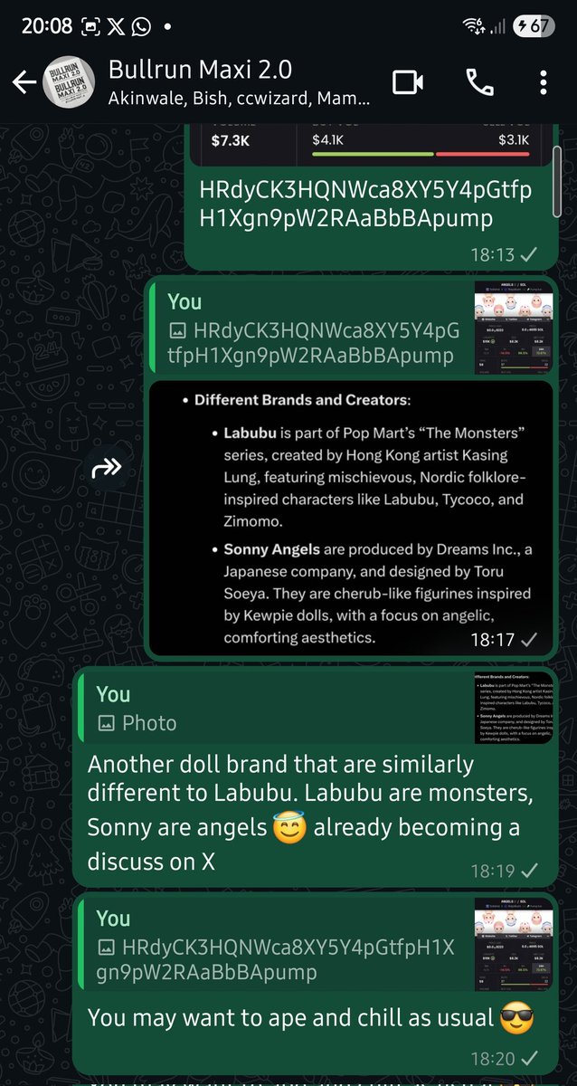 Sonny $Angels vs Monster $Labubu

Similarly different. POV; The good vs the Bad. If you missed Labubu get into Angels before it goes viral

Called $Labubu at 212k and it topped 16M - 80x
Giving you $Angels now at 8k, let's count Xs again