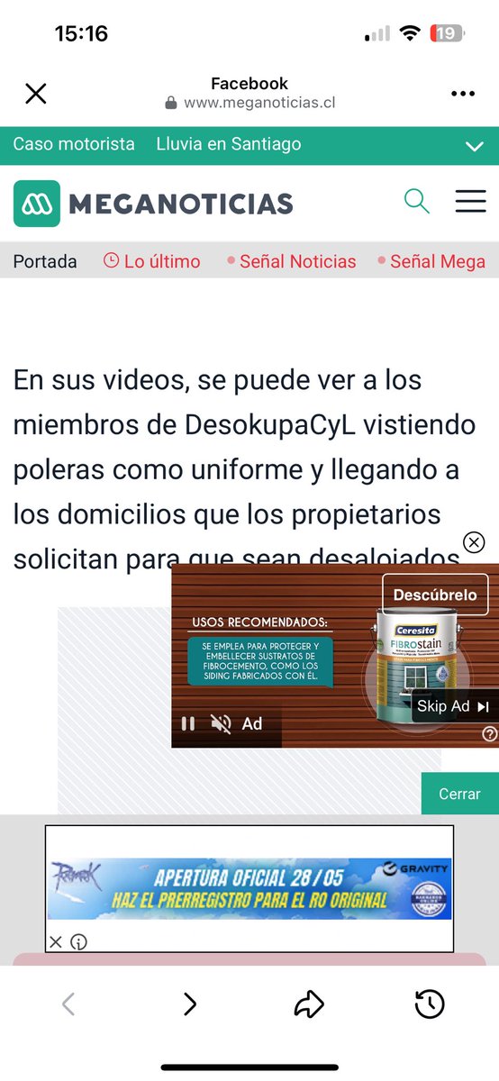 patrickrh88's tweet image. ⁦@meganoticiascl⁩  páginas llenas de publicidad que te tapa más de la mitad de la noticia 🤬🤬 todos están haciendo lo mismo