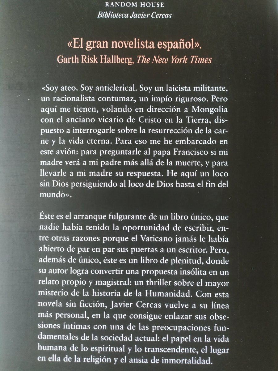 jomasarod's tweet image. He comenzado "El loco de Dios en el fin del mundo", de Javier Cercas de @randomhouse_es
A priori me interesa para descubrir la visión de un #ateo sobre el #Papa y el #cristianismo.
Una forma de escuchar otros puntos de vista. Una necesidad urgente en una sociedad tan polarizada.