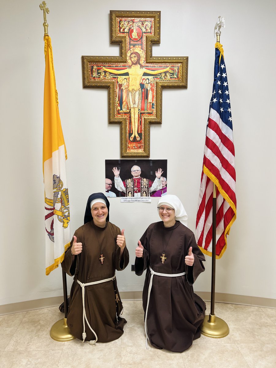Missionola's tweet image. We are so grateful for Pope Leo XIV, a great gift to the Church, and, as Franciscans of the Eucharist of CHICAGO, we feel especially connected to this Chicago-born Pope @Pontifex