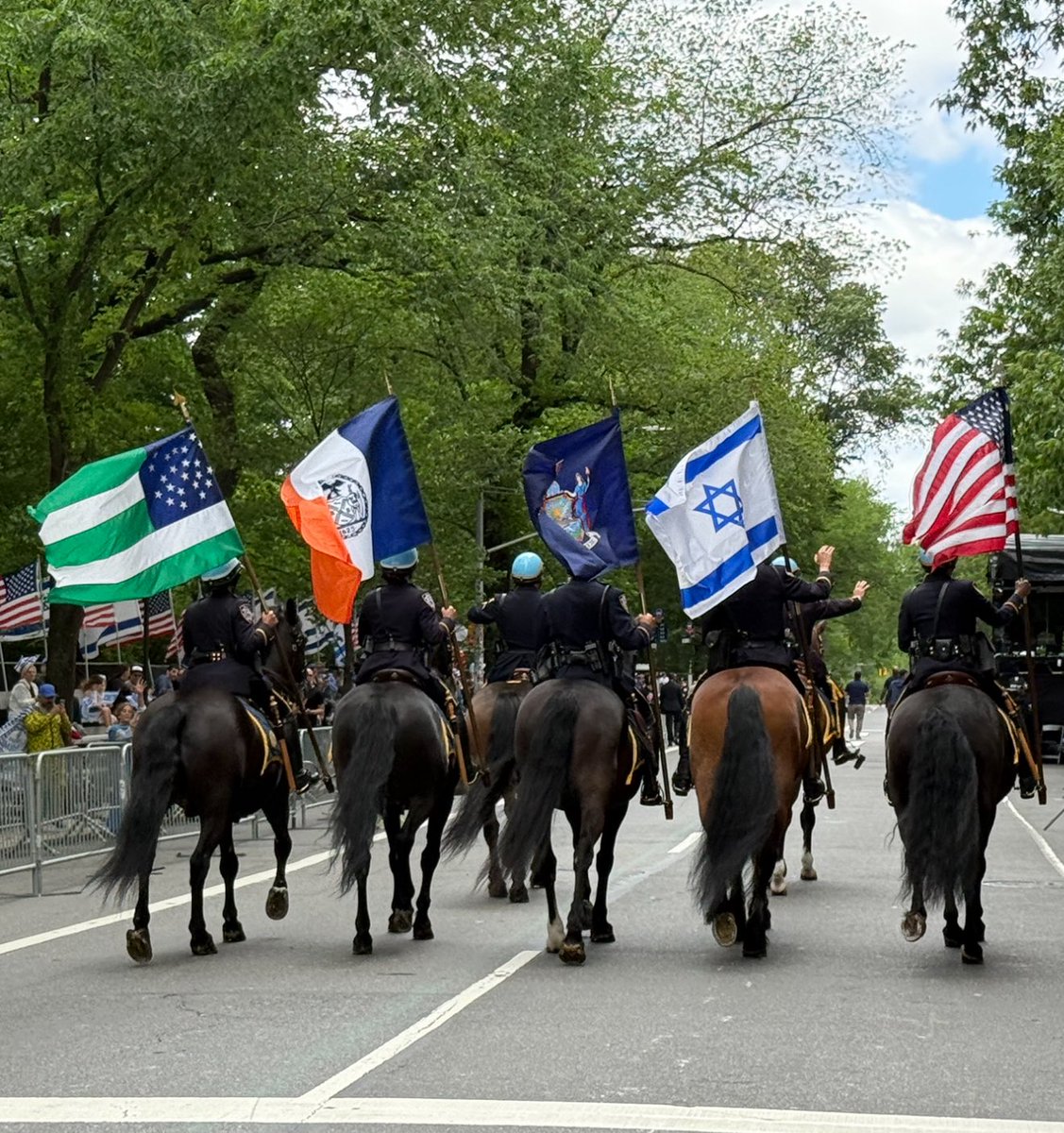 NYC’s Israel Day Parade is the largest celebration of its kind in the nation, and I was honored to march with <a href="/NYPDSHOMRIMSOCI/">NYPD Shomrim Society</a> and our Jewish officers. 

Thank you to the men and women of the NYPD and all our law enforcement partners who made today’s parade safe and possible.