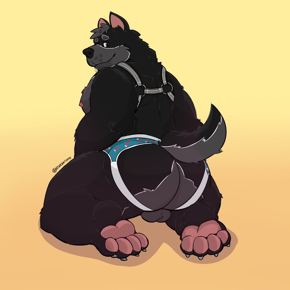 What do y'all think of the #NewProfilePic? 🐺🩲 
 
🎨 by <a href="/ElWeonFurr0/">El weon furro</a> ❤️
#Chubby #Furry #Wolf #ChubbyFur #NSFWFurry #GoodBoy #BigBoy