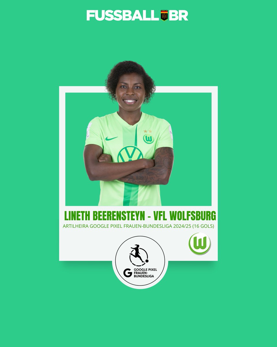 FussballBR's tweet photo. 🇩🇪👱♀️ 𝗔𝗥𝗧𝗜𝗟𝗛𝗘𝗜𝗥𝗔𝗦 𝗗𝗔 𝗔𝗟𝗘𝗠𝗔𝗡𝗛𝗔 𝗡𝗔 𝗧𝗘𝗠𝗣𝗢𝗥𝗔𝗗𝗔 𝟮𝟬𝟮𝟰/𝟮𝟱! ⚽️
• Google Pixel Frauen-Bundesliga: Selina #Cerci (TSG Hoffenheim) e Lineth #Beerensteyn (VfL Wolfsburg), 16 gols.
• 2. Frauen Bundesliga: Lisa #Heiseler, 1. FC Union Berlin, 22 gols. https://t.co/5jPFBIOa0Q