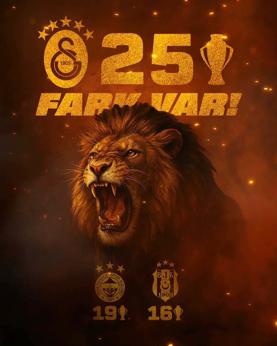 TÜRKİYE'NİN İLK VE TEK 5 YILDIZLI ŞAMPİYONU GALATASARAY!
YÜREKTEN TEBRİKLER GALATASARAY!!!
⭐️⭐️⭐️⭐️⭐️
💛❤️

#5YıldızlıŞampiyon

#ŞampiyonGALATASARAY

#ultrAslan