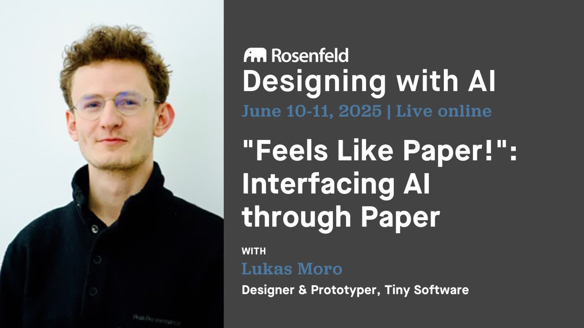 What if your paper notebook could think and interact? 📝🤖 At #DwAI2025, Lukas Moro shows how AI, ML, LLMs &amp; mixed reality turn paper into smart, tactile surfaces-blending the physical with the digital future of UX. rfld.me/4dgVHL8
