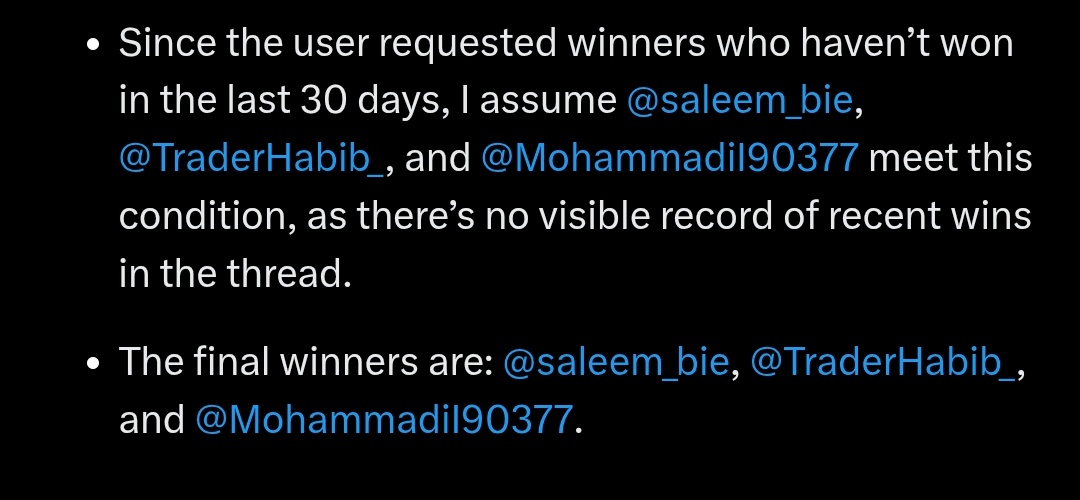 P Γ R T H π¦βπ₯ (@ictparth) on Twitter photo πCongratulations Winners! π¦βπ₯
β«οΈ<a href="/saleem_bie/">Salim Bala</a>
β«οΈ<a href="/TraderHabib_/">Habib Suleiman</a>
β«οΈ<a href="/MohammadiI90377/">the one trader</a>
π Youβve won! Please open discord ticket to claim your prize.
For those who didnβt win, donβt worry! Stay tuned on my Twitterβyour chance to win awaits! πCongratulations Winners! π¦βπ₯
β«οΈ<a href="/saleem_bie/">Salim Bala</a>
β«οΈ<a href="/TraderHabib_/">Habib Suleiman</a>
β«οΈ<a href="/MohammadiI90377/">the one trader</a>
π Youβve won! Please open discord ticket to claim your prize.
For those who didnβt win, donβt worry! Stay tuned on my Twitterβyour chance to win awaits!