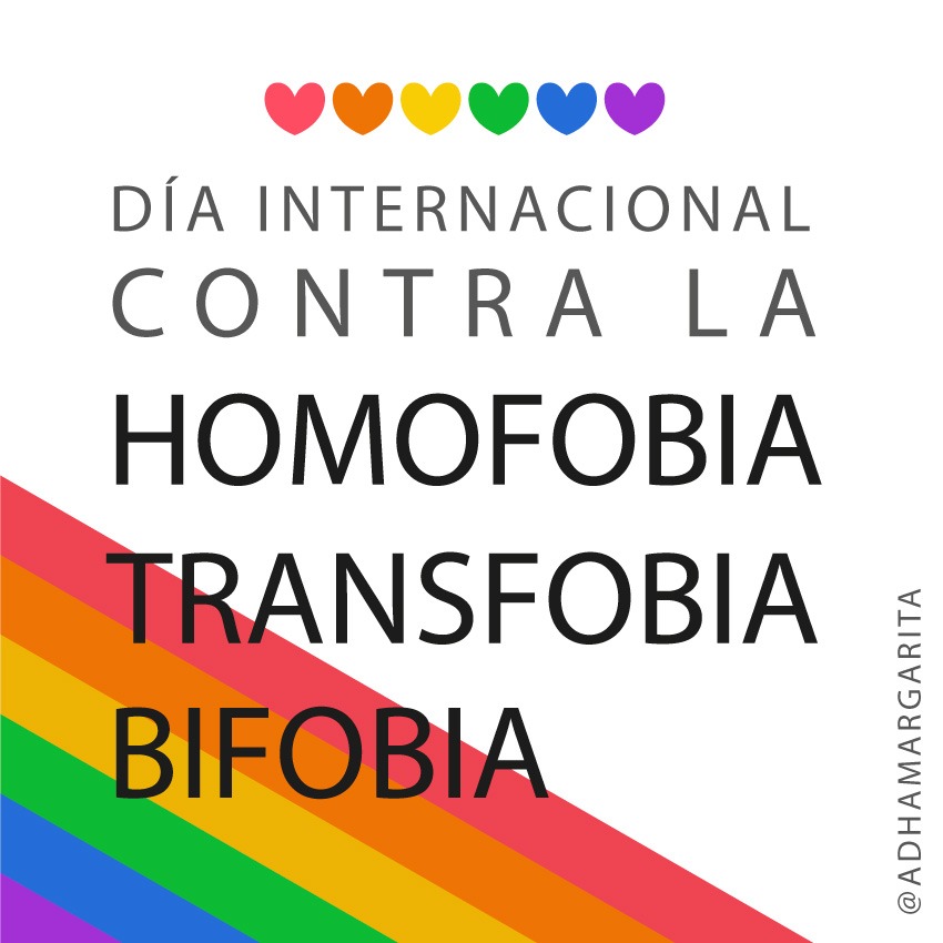 Día Internacional contra la Homo, Lesbo, Trans y Bifobia se celebra cada 17 de mayo y conmemorar la eliminación de la homosexualidad de la lista de enfermedades mentales por parte de la Asamblea General - OMS, hecho que tuvo lugar el 17/mayo/1990
#ADHAM
#NuevaEsparta
#Venezuela