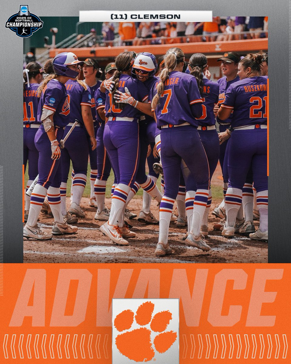 NCAA Softball (@ncaasoftball) on Twitter photo TIGERS TO SUPERS π
(11) <a href="/clemsonsoftball/">Clemson Softball π₯</a> gets the 5-1 win over Kentucky to advance to Super Regionals for the third time in four years!
#RoadToWCWS TIGERS TO SUPERS π
(11) <a href="/clemsonsoftball/">Clemson Softball π₯</a> gets the 5-1 win over Kentucky to advance to Super Regionals for the third time in four years!
#RoadToWCWS