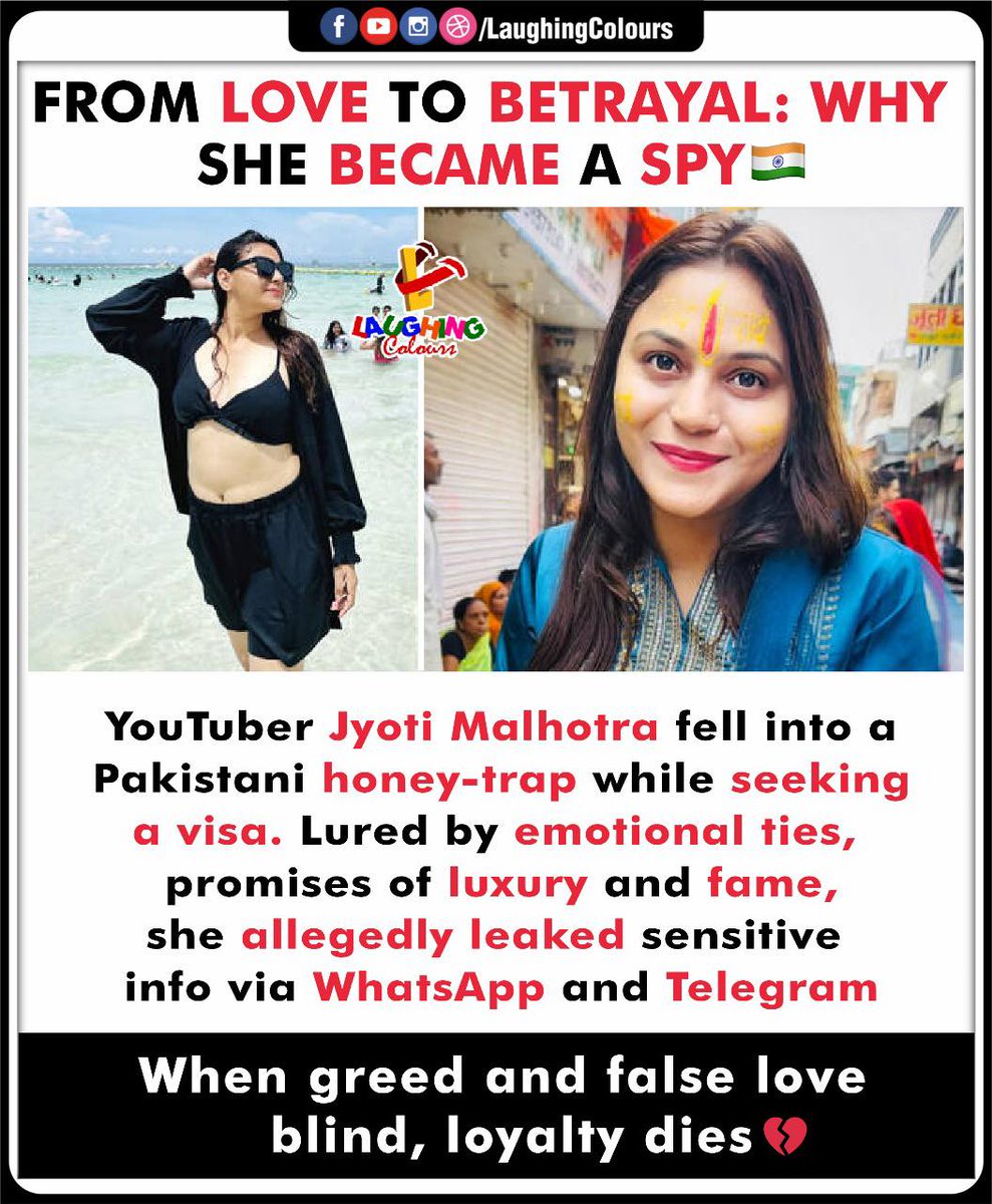 LaughingColours's tweet image. Love, trap &amp;amp; betrayal 💔

#SpyScandal #HoneyTrap #NationalSecurity #YouTuberArrested #ShockingTruth #EmotionalFraud