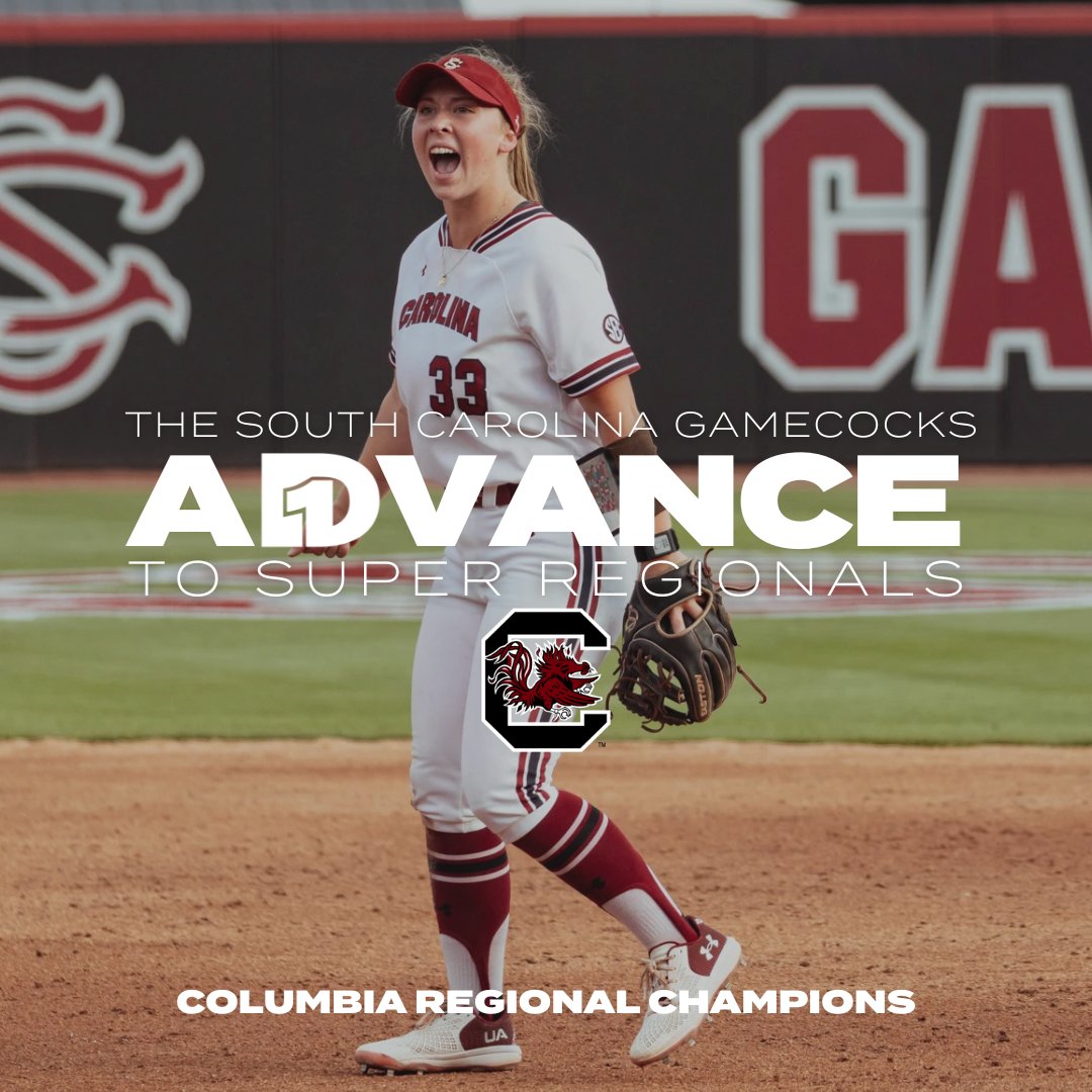 No. 8 <a href="/GamecockSoftbll/">South Carolina Softball</a> advances to Supers after winning the Columbia Regional    

#D1Softball 
#RoadToWCWS