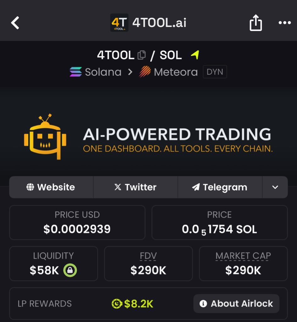 <a href="/itsFoxCrypto/">Fox Crypto</a> $4TOOL
What’s the ticker that’s actually delivering?
It’s $4TOOL.

CA: 3dhk95qAjdJVQgBdiWUY9uCytWqukRUJ7RAgpG8Emoon
X: <a href="/4toolai/">4TOOL</a>