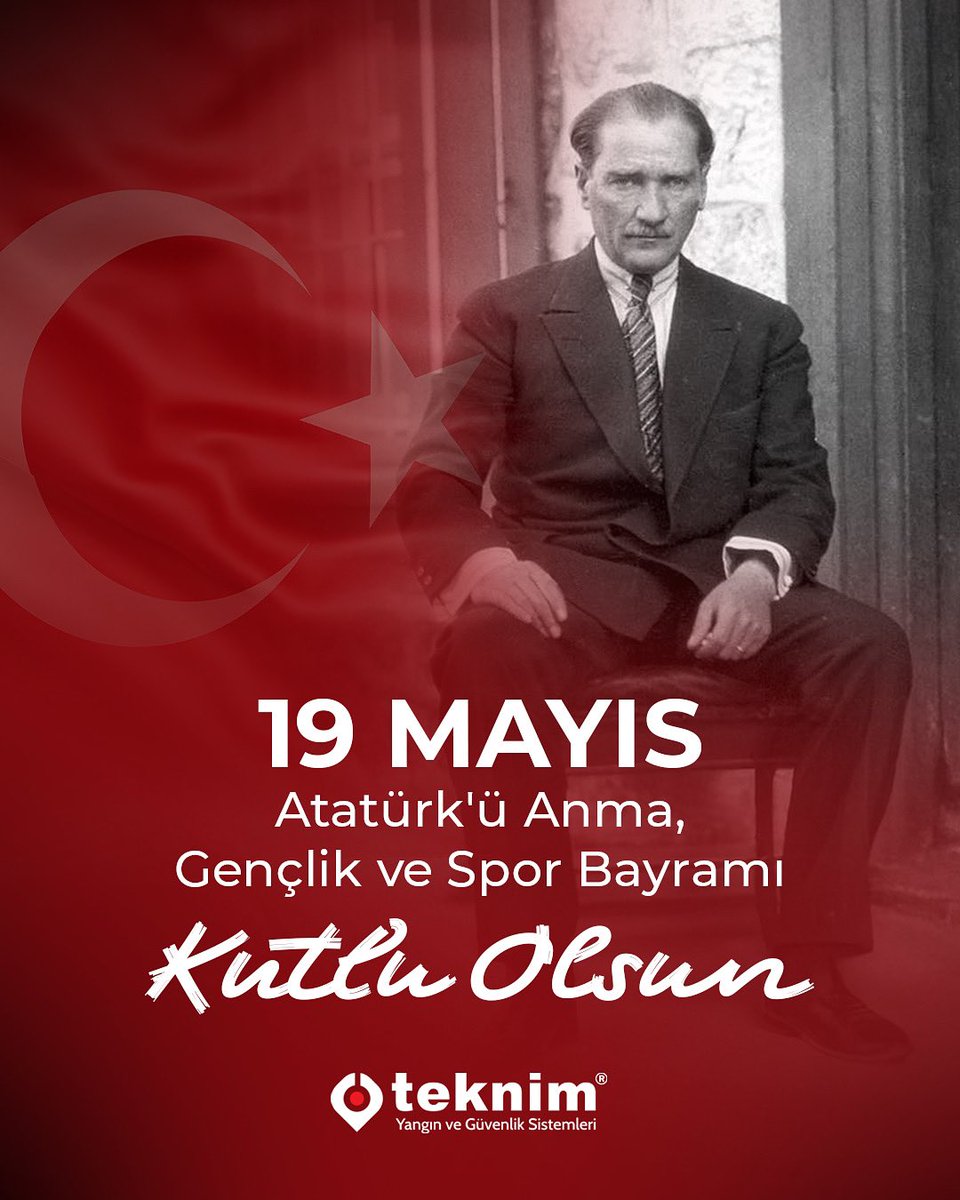 19 Mayıs Atatürk’ü Anma, Gençlik ve Spor Bayramımız Kutlu Olsun.

#19mayıs
#atatürküanmagençlikvesporbayramı 
#gençlikvesporbayramı 
#teknim