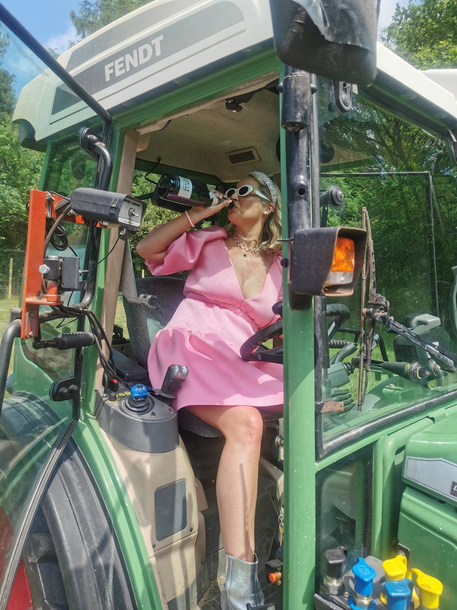 Justine is the best-dressed tractor driver ever!
