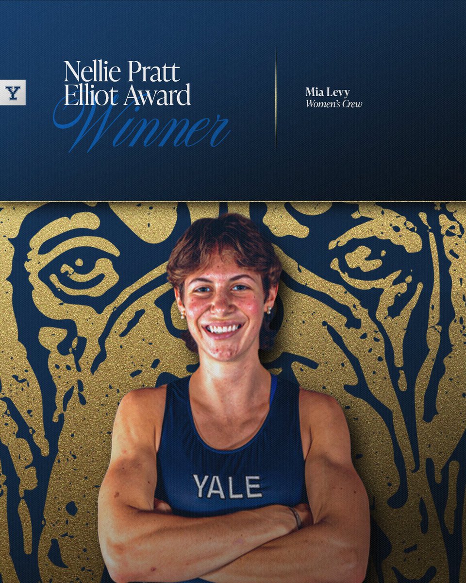 Yale Athletics (@yaleathletics) on Twitter photo Mia Levy of <a href="/YaleWCrew/">Yale Women's Crew</a> Recipient of Nellie Pratt Elliot Award as Top Female Athlete
🔗 t.ly/c8UsH | #ThisIsYale Mia Levy of <a href="/YaleWCrew/">Yale Women's Crew</a> Recipient of Nellie Pratt Elliot Award as Top Female Athlete
🔗 t.ly/c8UsH | #ThisIsYale