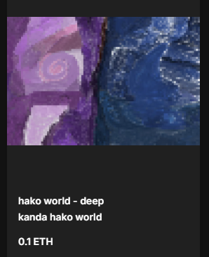 KandaGenerator's tweet image. kanda hako world project
new hako | hako world - deep |
on opensea sell now
----------------
Blockchain : polygon
price : 0.1 Eth
amounr: 1
opensea.io/assets/matic/0…
----------------
other project
opensea.io/collection/kan…

#kandaworldproject #NFT #nftart #openseaNFT #opensea