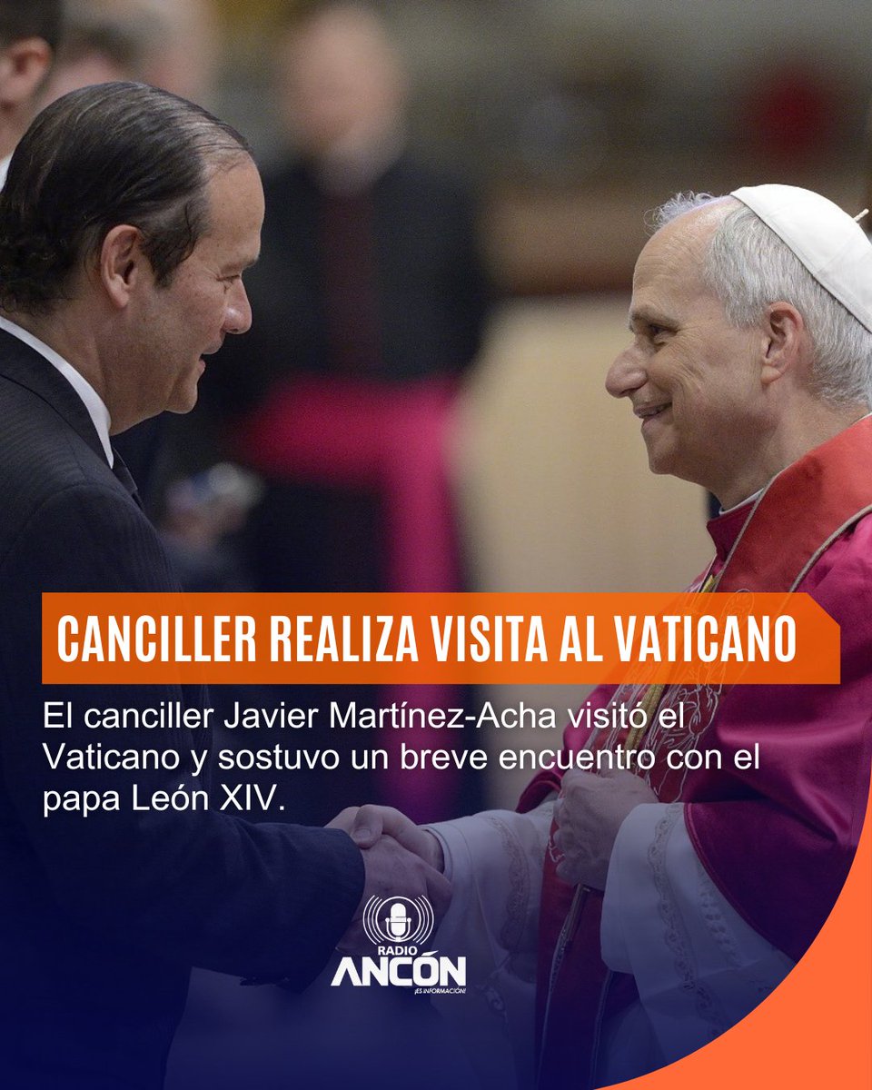 radioanconpa's tweet image. El canciller Javier Martínez-Acha sostuvo un breve encuentro con el papa León XIV en el Vaticano y le entregó una invitación formal de parte del Gobierno de Panamá. Delegaciones extranjeras también expresaron su solidaridad con el país.
Fuente Fotográfico @CancilleriaPma