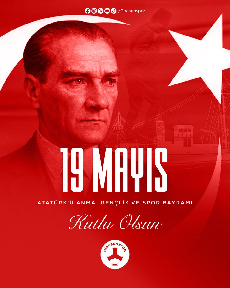 🇹🇷 19 Mayıs Atatürk'ü Anma, Gençlik ve Spor Bayramı kutlu olsun!